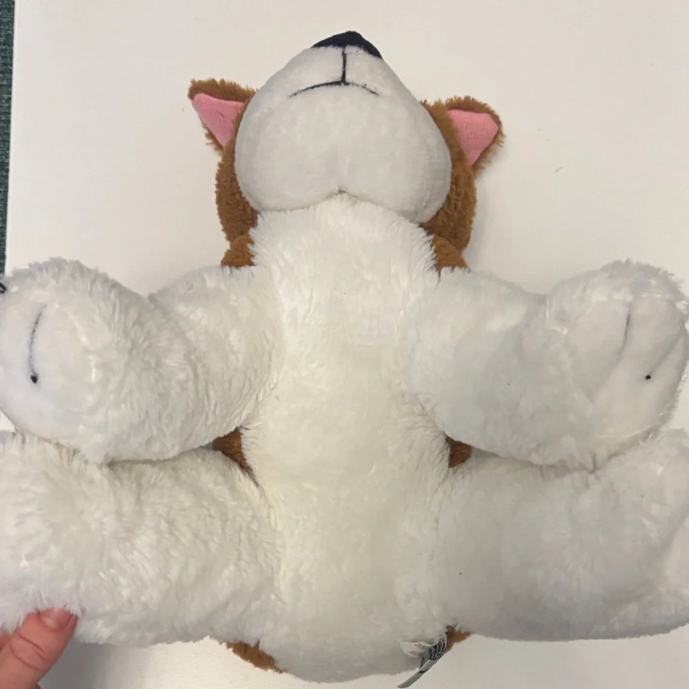 Bear Factory Love-Themed Plush Dog Toy Pair - Brown and Gray